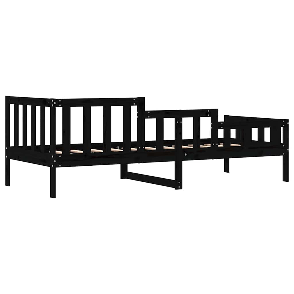 Dnevni ležaj crni 80 x 200 cm od masivne borovine