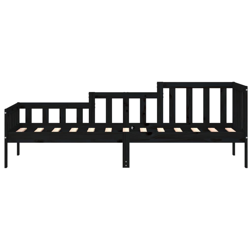 Dnevni ležaj crni 90 x 190 cm od masivne borovine