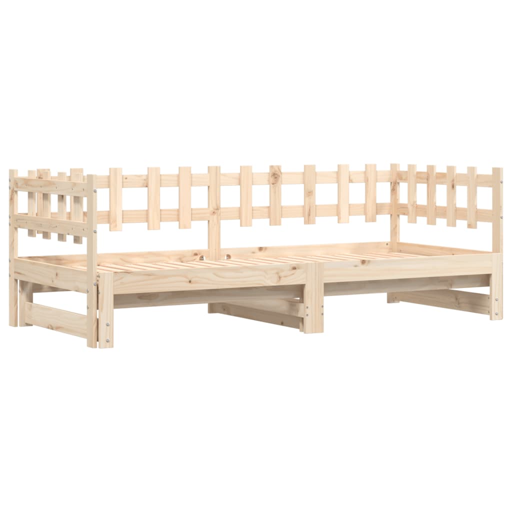 Dnevni ležaj na izvlačenje 2x (80 x 200) cm od masivne borovine