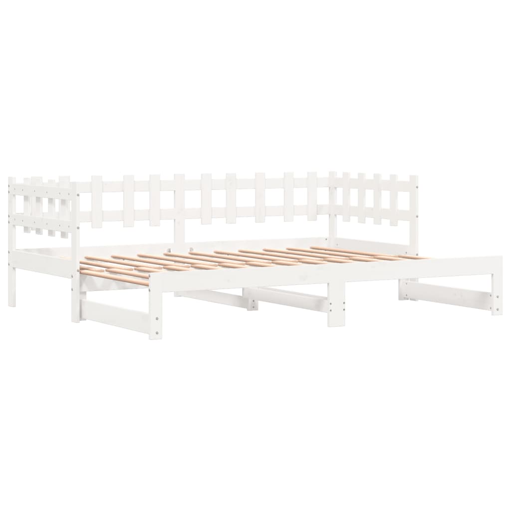 Dnevni ležaj na izvlačenje bijeli 2x(90x190)cm masivna borovina