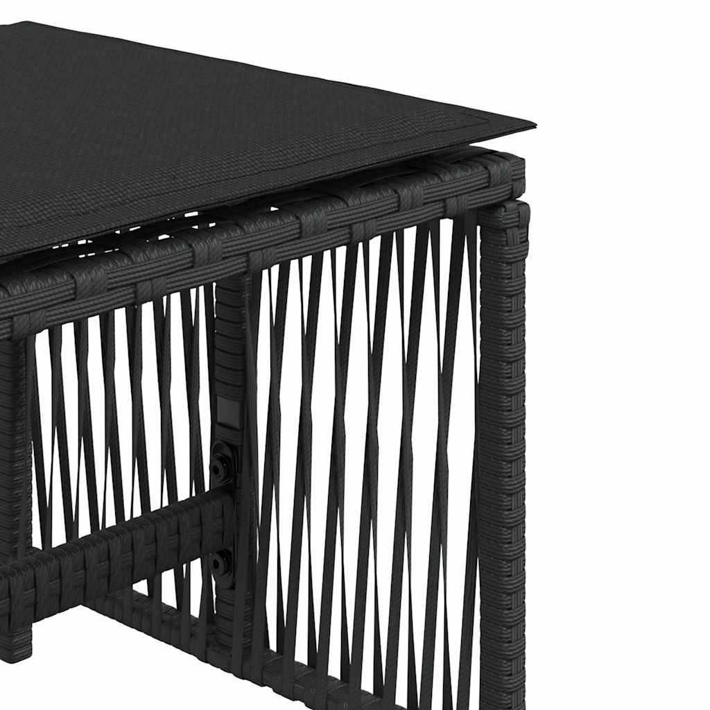 Vrtni stolci s jastucima 4 kom crni 41x41x36 cm od poliratana