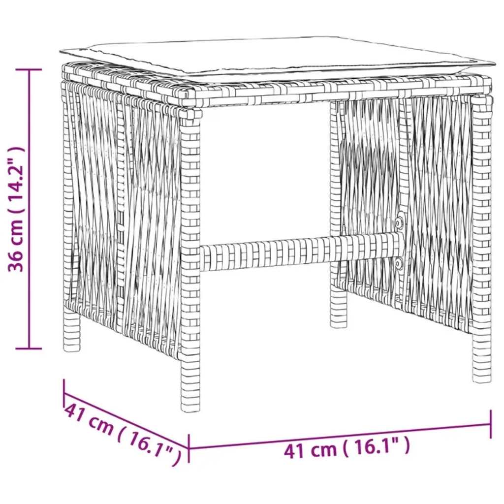 Vrtni stolci s jastucima 4 kom bež 41x41x36 cm od poliratana