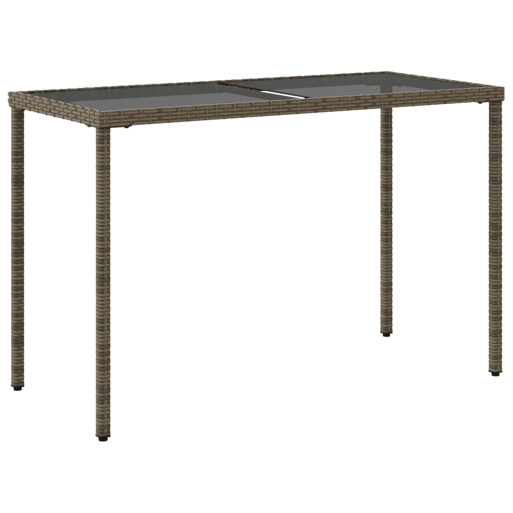 Vrtni stol sa staklenom pločom sivi 115x54x74 cm od poliratana