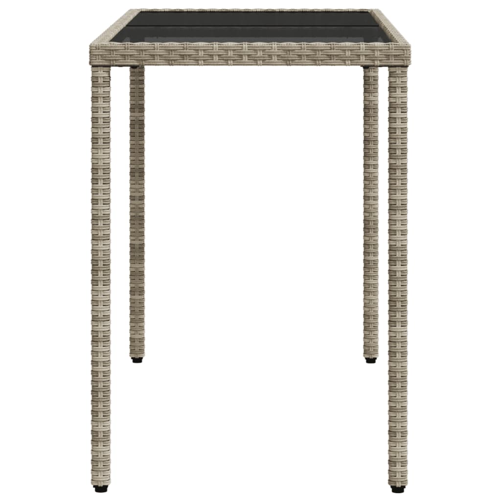 Vrtni stol sa staklenom pločom sivi 115x54x74 cm od poliratana