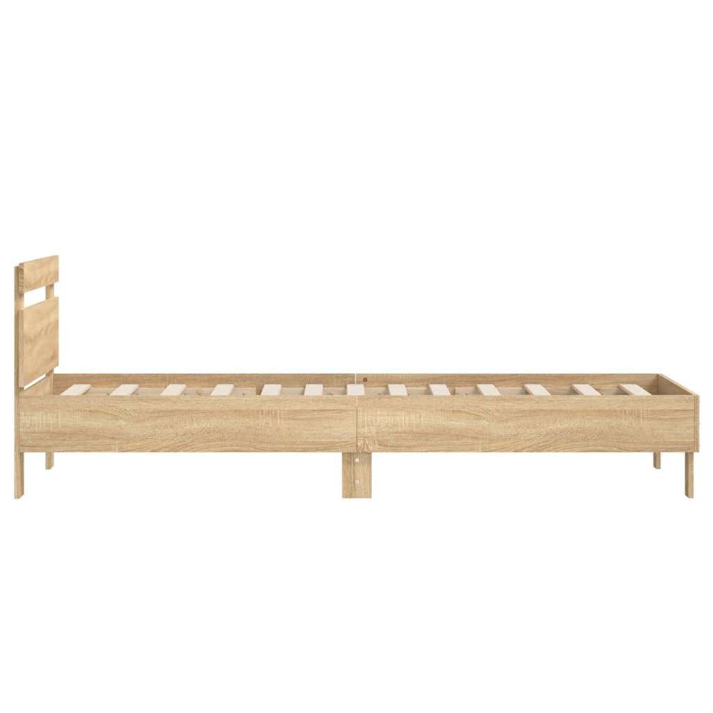 Okvir za krevet s uzglavljem boja hrasta 90x190 cm drveni