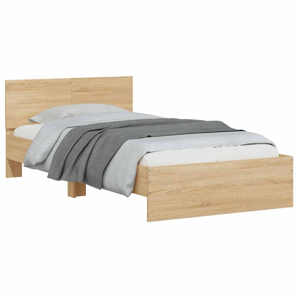 Okvir kreveta s uzglavljem LED boja hrasta sonome 100 x 200 cm