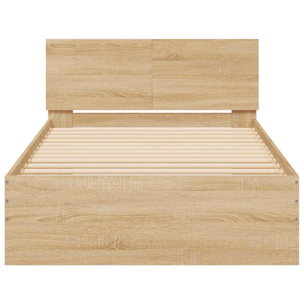 Okvir kreveta s uzglavljem LED boja hrasta sonome 100 x 200 cm