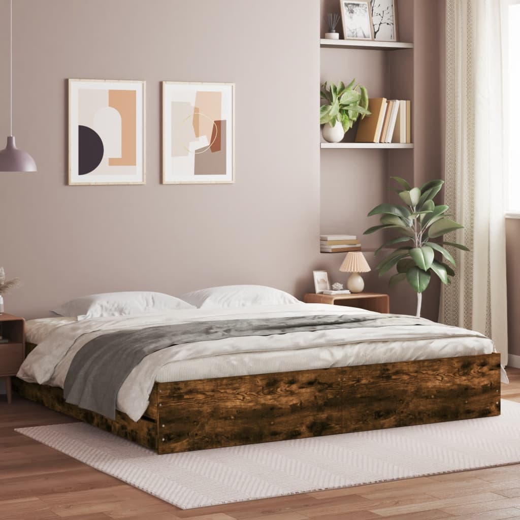 Okvir kreveta s ladicama boja hrasta 180x200 cm