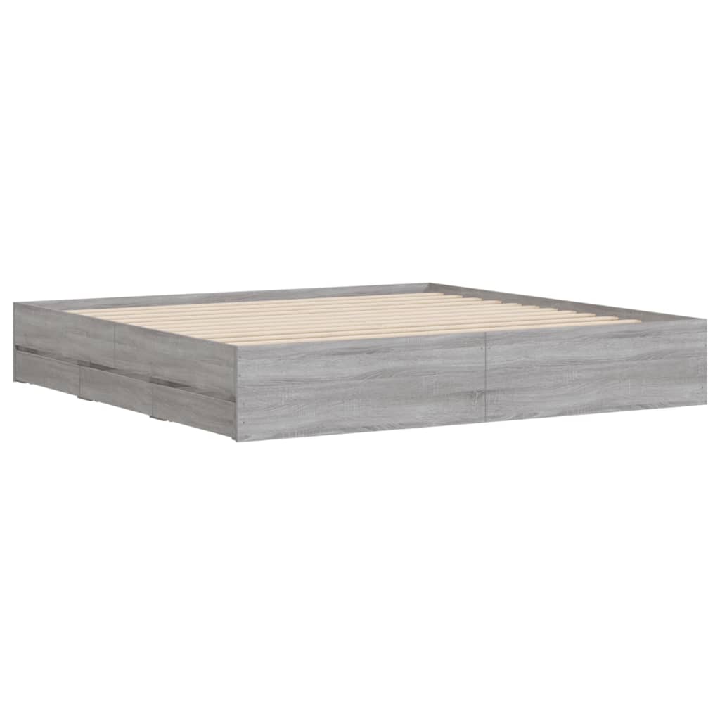 Okvir za krevet s ladicama boja hrasta 180x200 cm