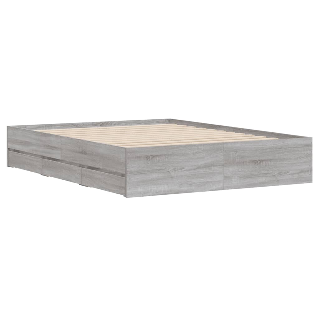 Okvir za krevet s ladicama boja hrasta 150x200 cm drveni
