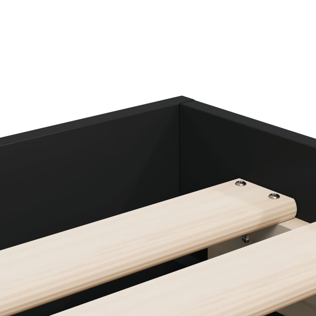 Okvir kreveta s ladicama crni 90 x 200 cm konstruirano drvo