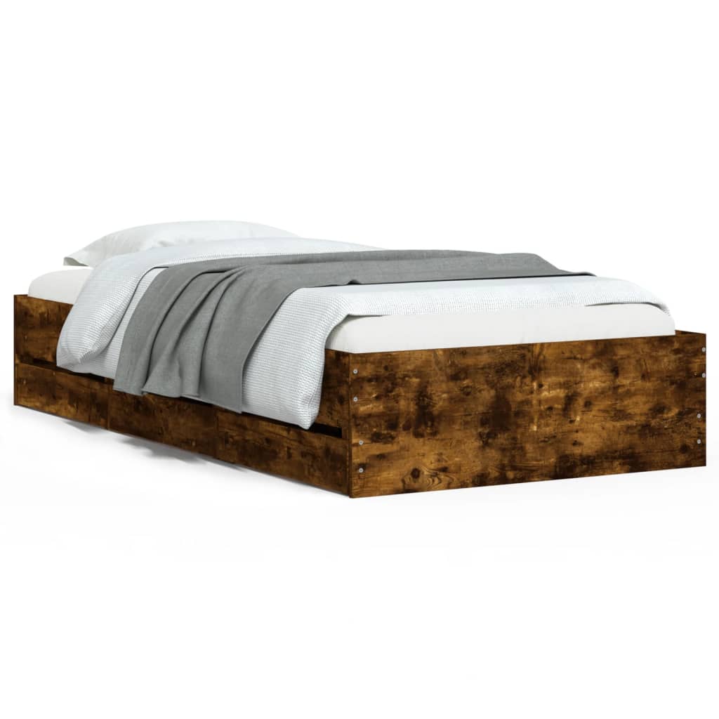 Okvir kreveta s ladicama boja hrasta 90x200 cm drveni