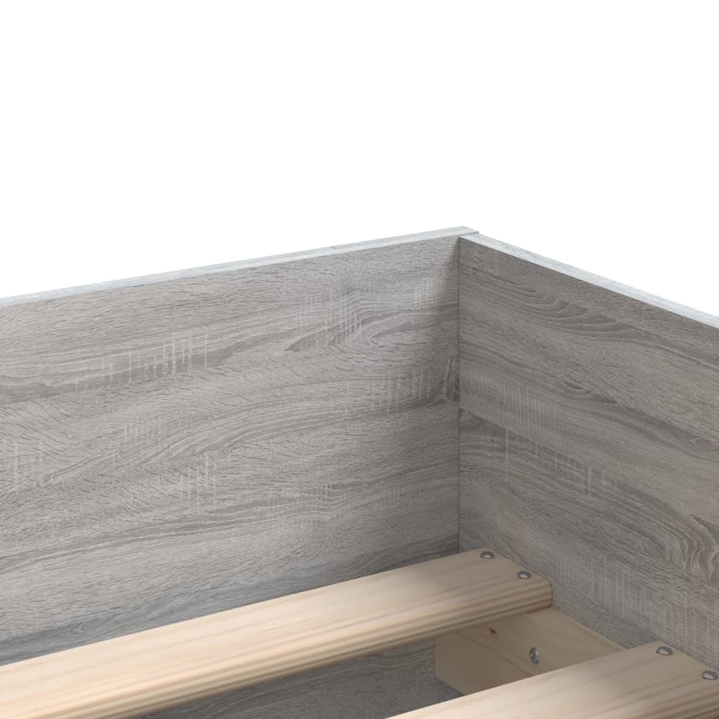 Okvir kreveta s ladicama siva boja hrasta 100 x 200 cm