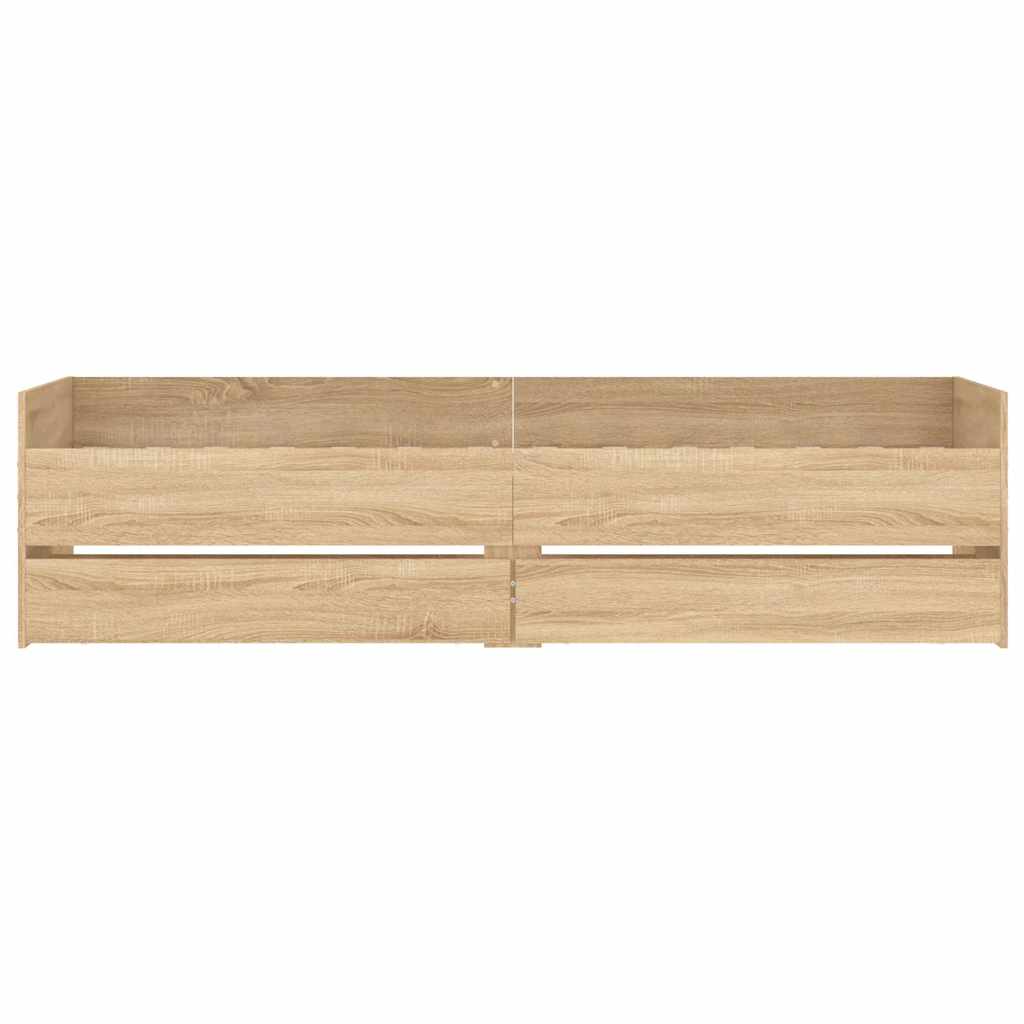 Okvir kreveta s ladicama boja hrasta 90x190 cm