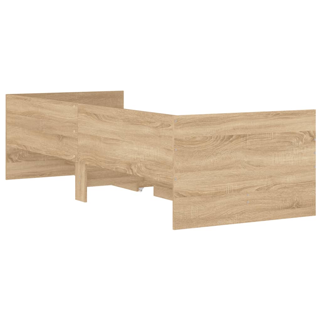Okvir kreveta s ladicama boja hrasta 75 x 190 cm za jednu osobu