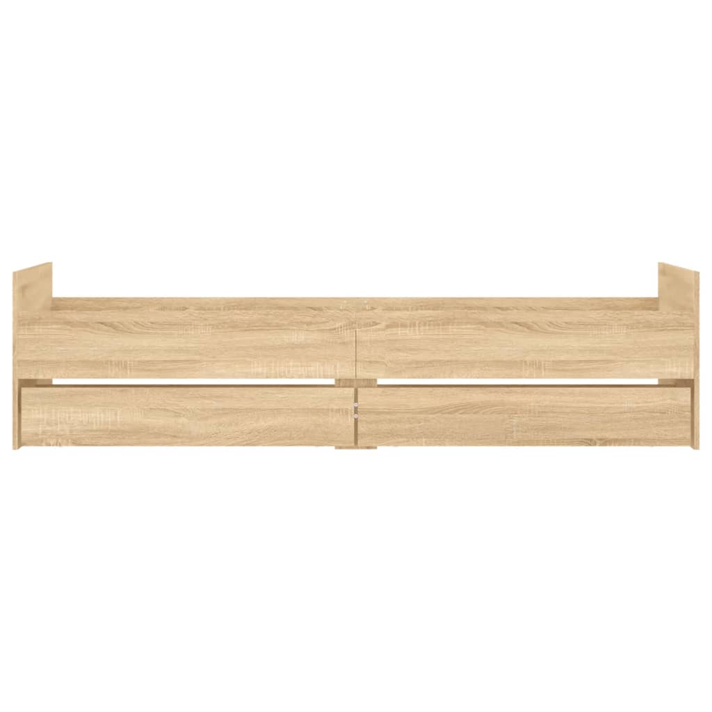 Okvir kreveta s ladicama boja hrasta 75 x 190 cm za jednu osobu