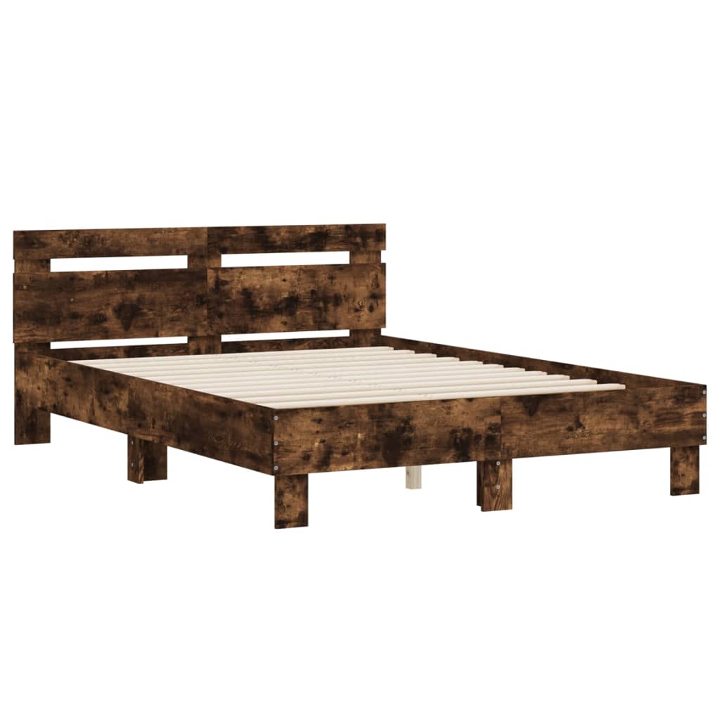 Okvir za krevet s uzglavljem boja hrasta 120x200 cm drveni