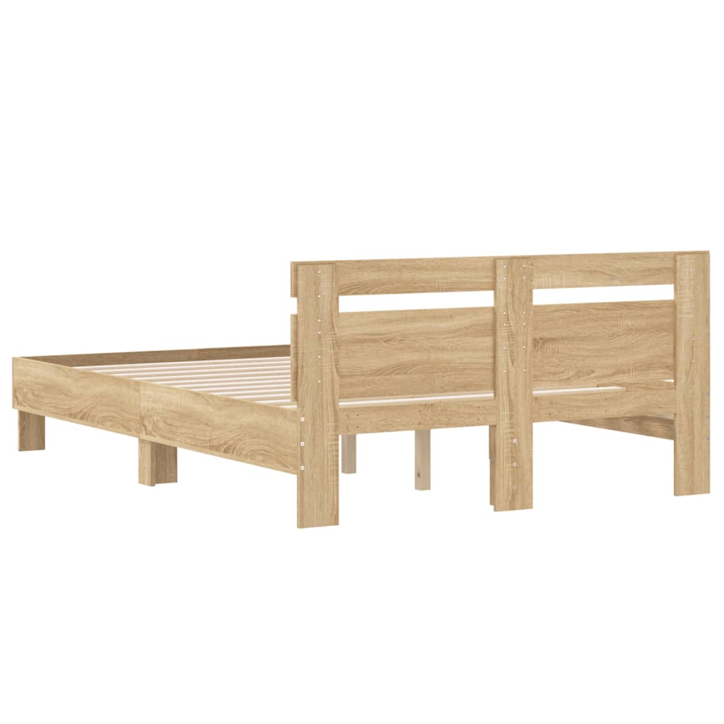 Okvir za krevet s uzglavljem boja hrasta 120x190 cm drveni