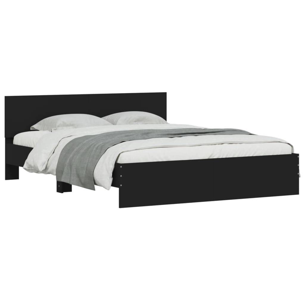 Okvir za krevet s uzglavljem crni 150x200 cm