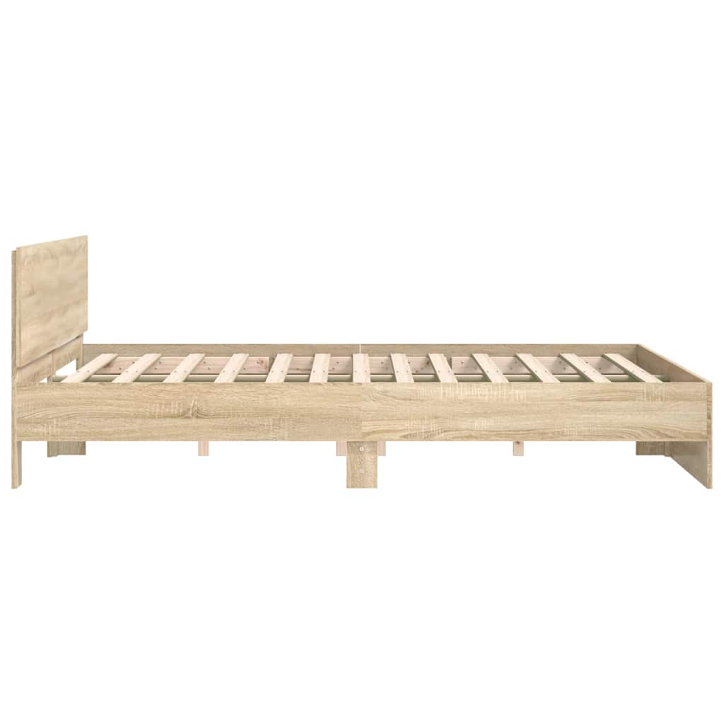 Okvir kreveta s uzglavljem boja hrasta 150x200 cm