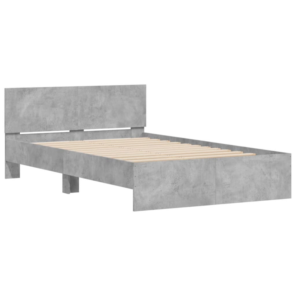 Okvir za krevet s uzglavljem siva boja betona 120x200 cm