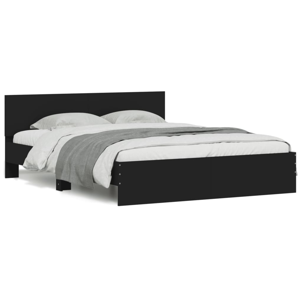 Okvir za krevet s uzglavljem crni 140x190 cm
