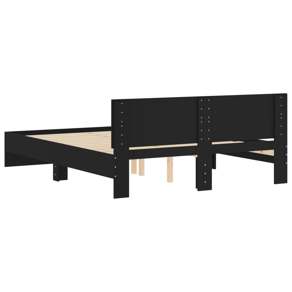 Okvir za krevet s uzglavljem crni 140x190 cm