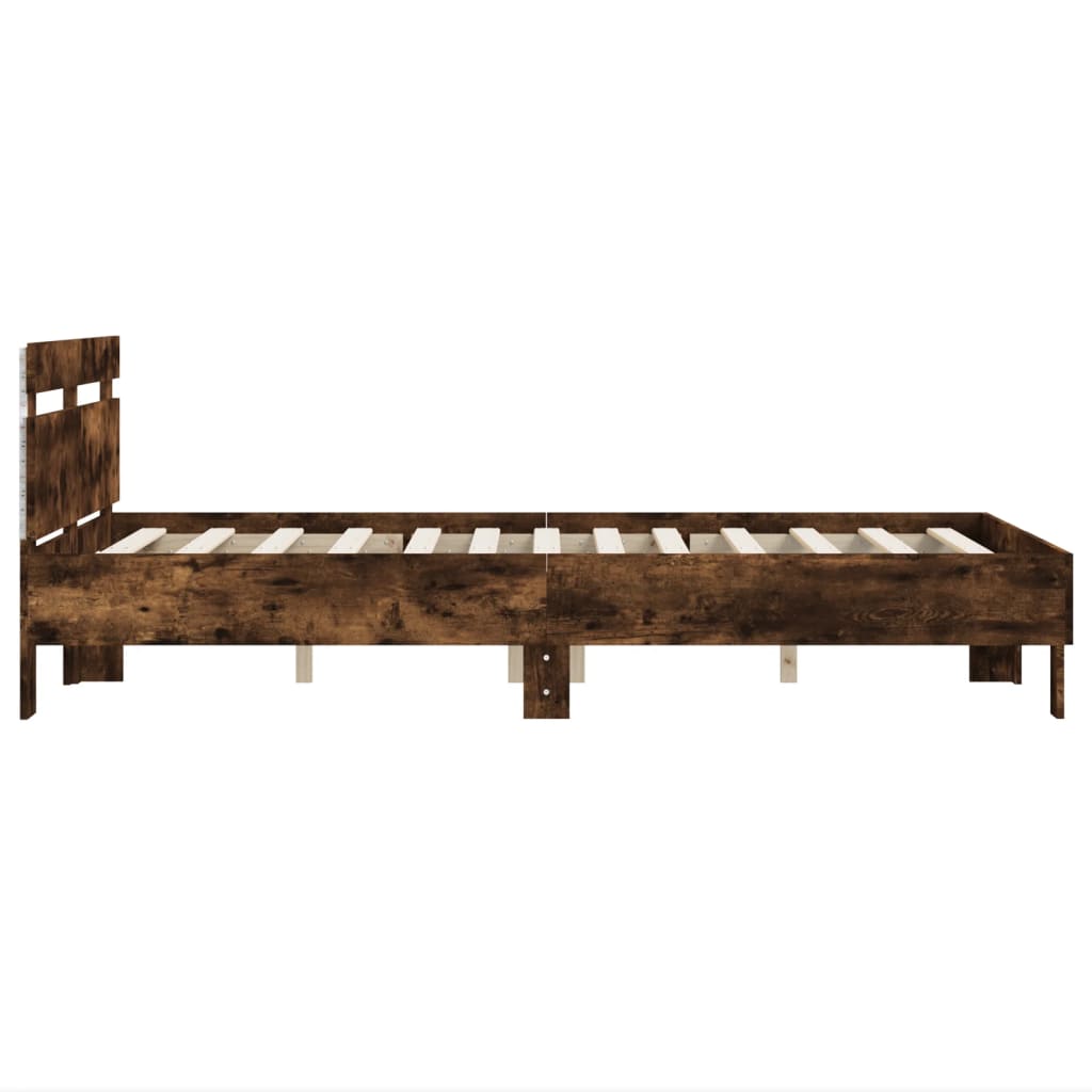 Okvir za krevet s uzglavljem i LED boja hrasta 135x190 cm