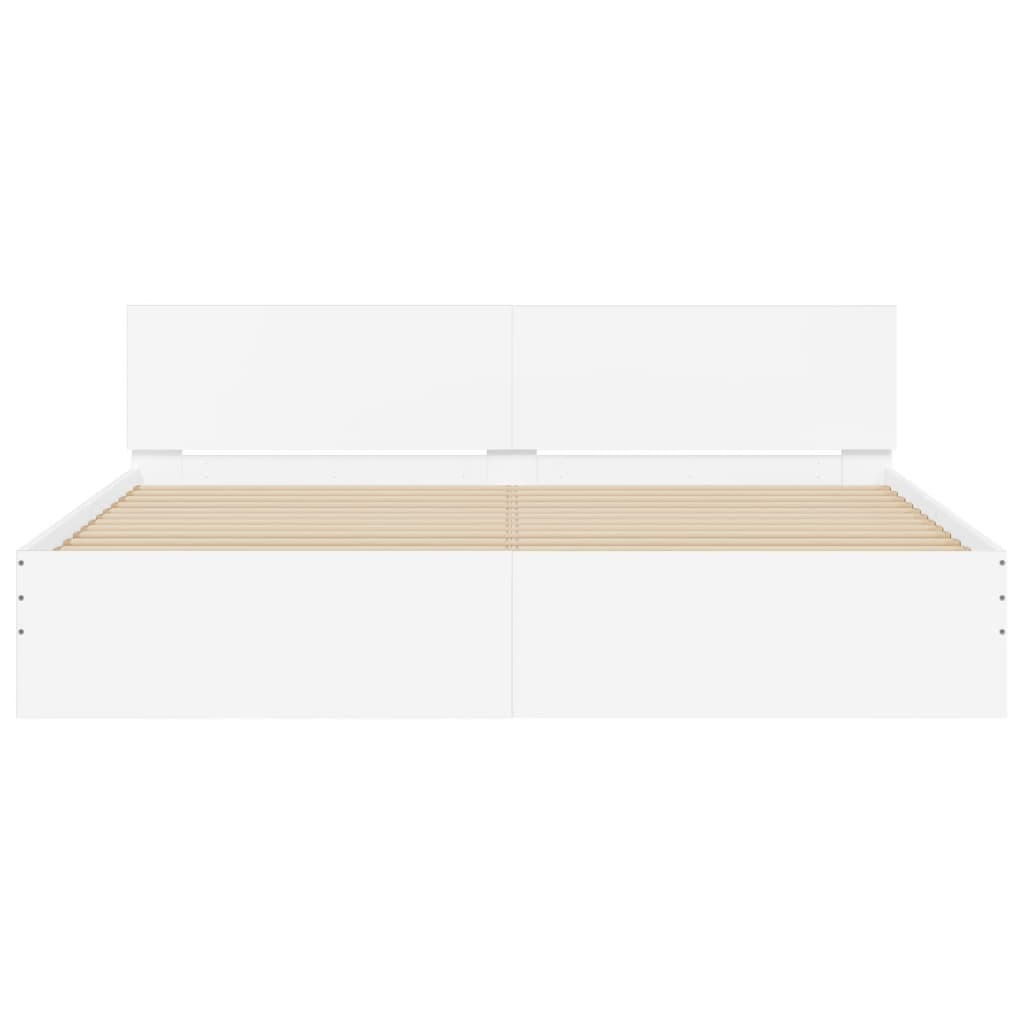 Okvir za krevet s uzglavljem i LED bijeli 180x200 cm