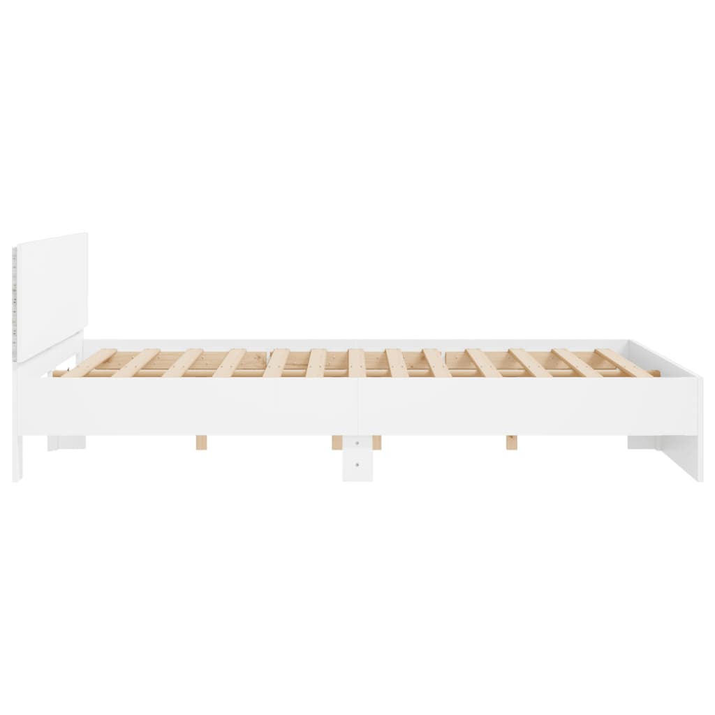 Okvir za krevet s uzglavljem i LED bijeli 180x200 cm