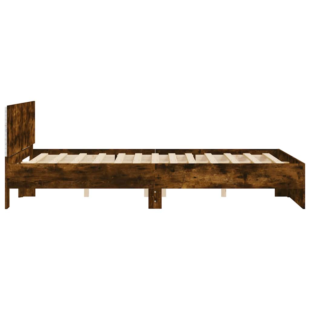 Okvir za krevet s uzglavljem i LED boja hrasta 150x200 cm