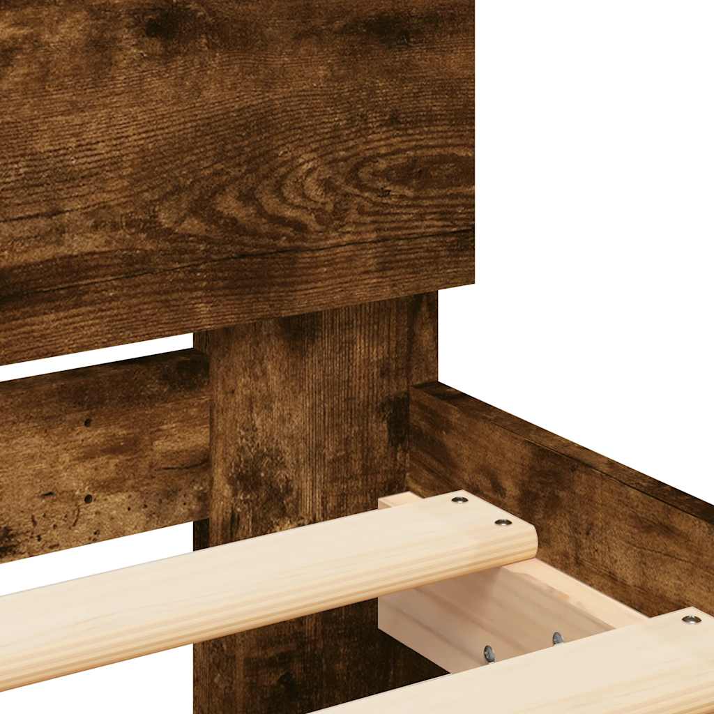 Okvir za krevet s uzglavljem i LED boja hrasta 120x200 cm