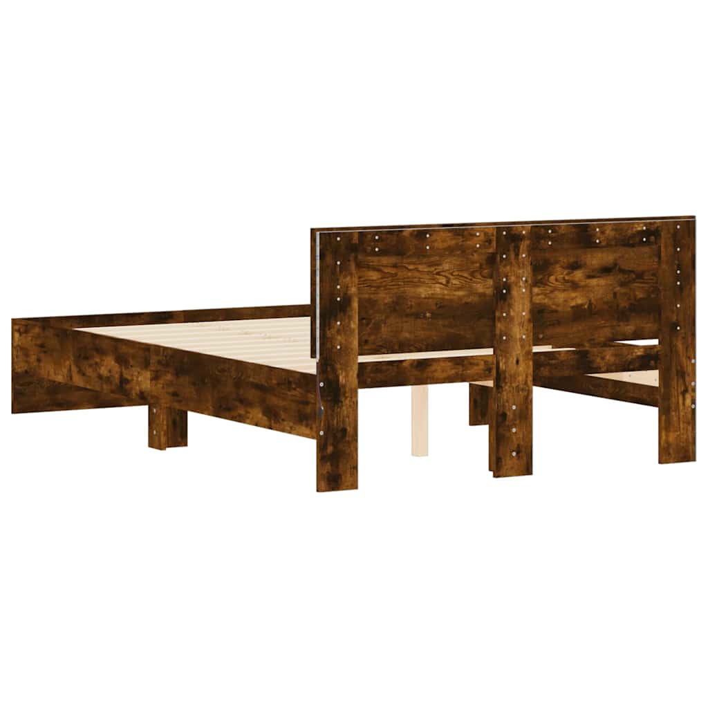 Okvir za krevet s uzglavljem i LED boja hrasta 140x190 cm