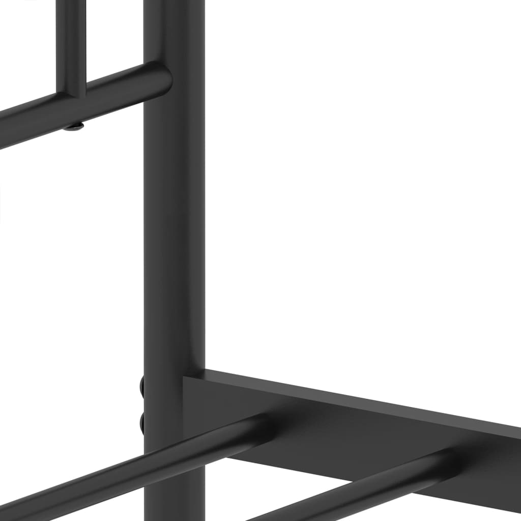 Metalni okvir za krevet s uzglavljem crni 100x190 cm