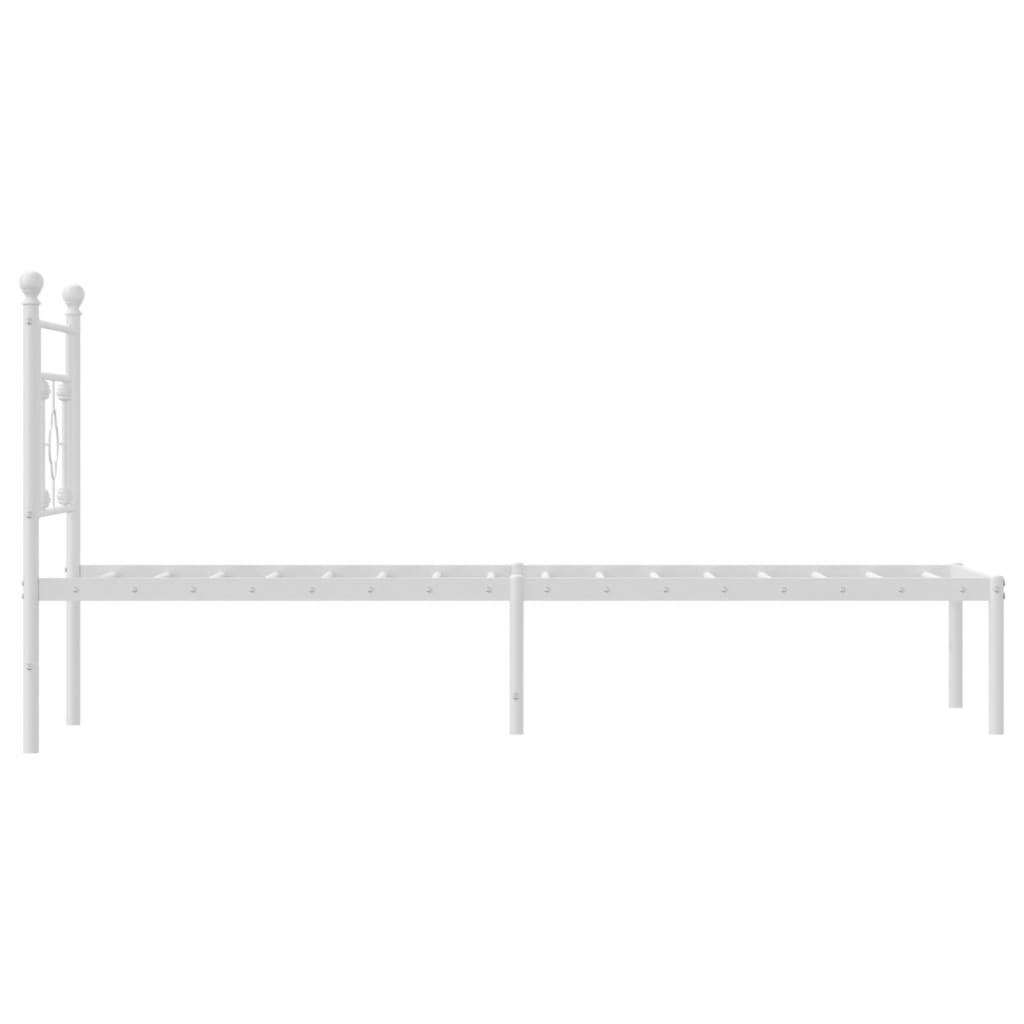 Metalni okvir za krevet s uzglavljem bijeli 80x200 cm