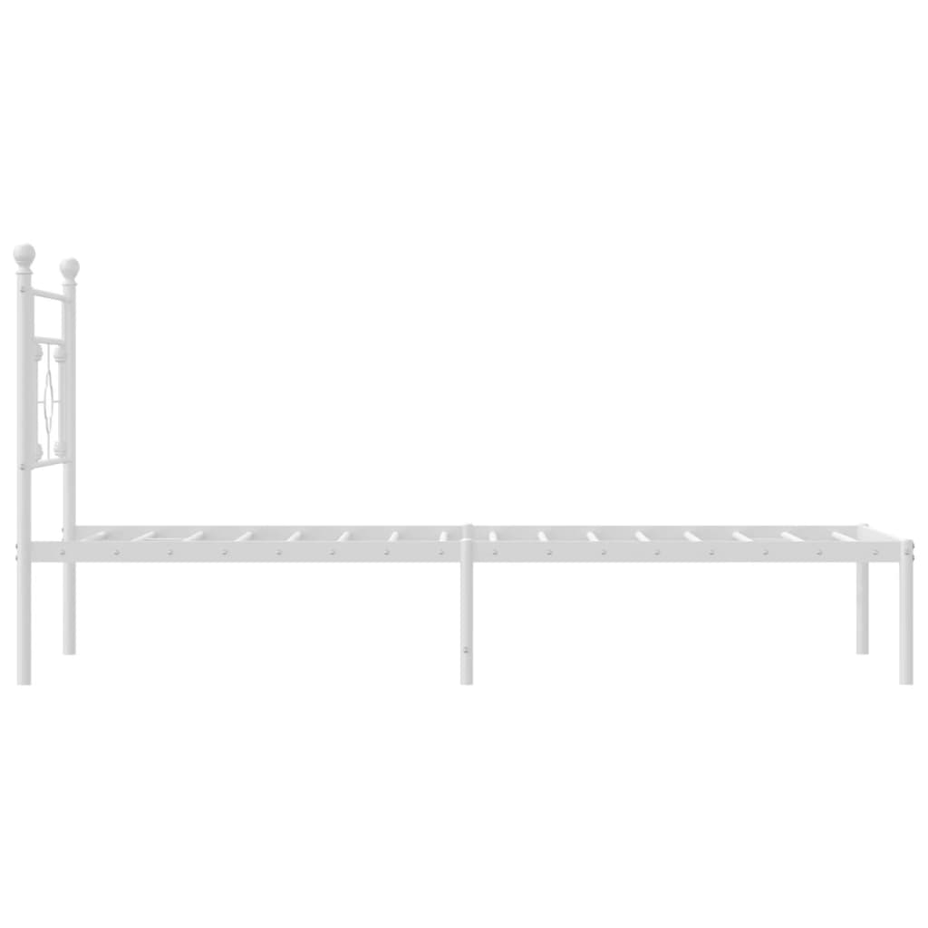 Metalni okvir za krevet s uzglavljem bijeli 90x200 cm
