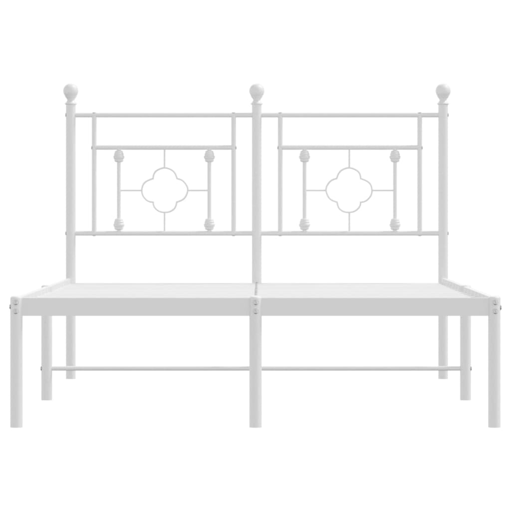 Metalni okvir za krevet s uzglavljem bijeli 120x200 cm