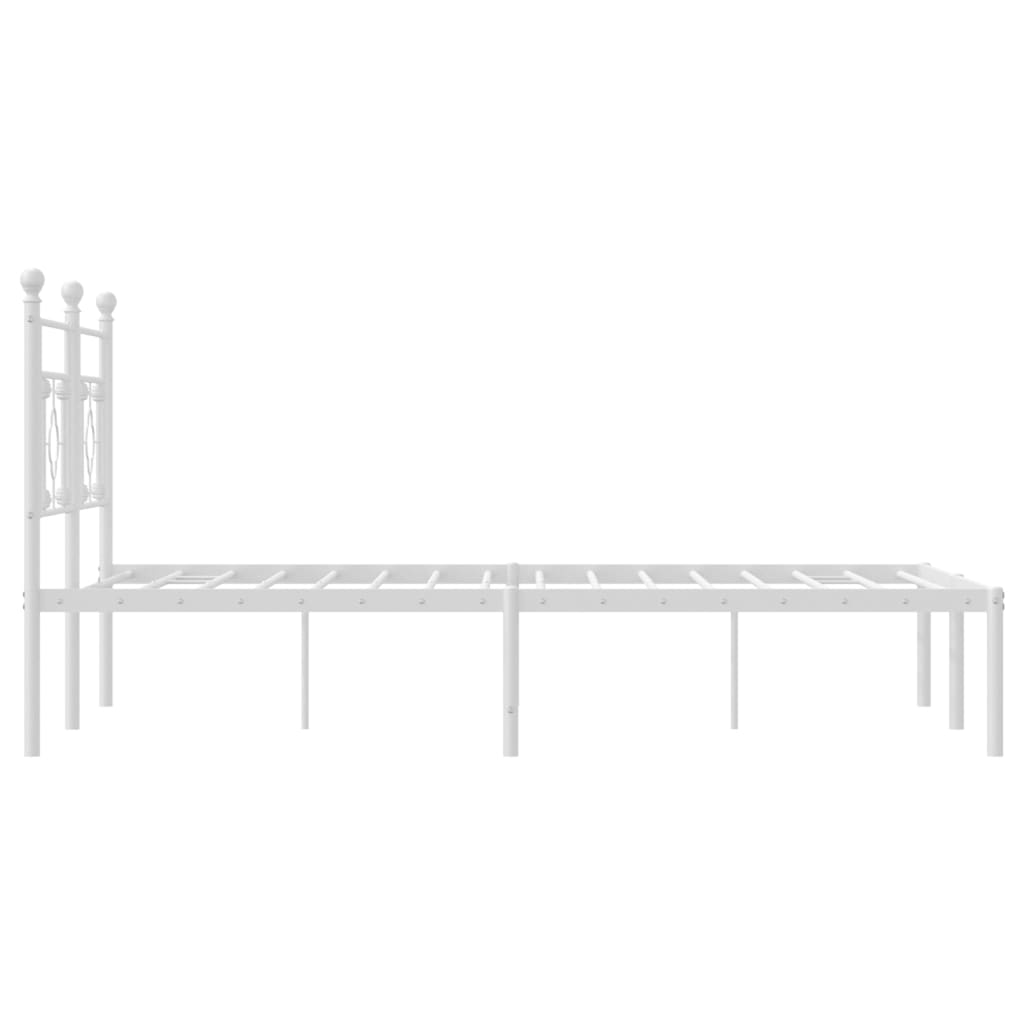Metalni okvir za krevet s uzglavljem bijeli 140 x 190 cm