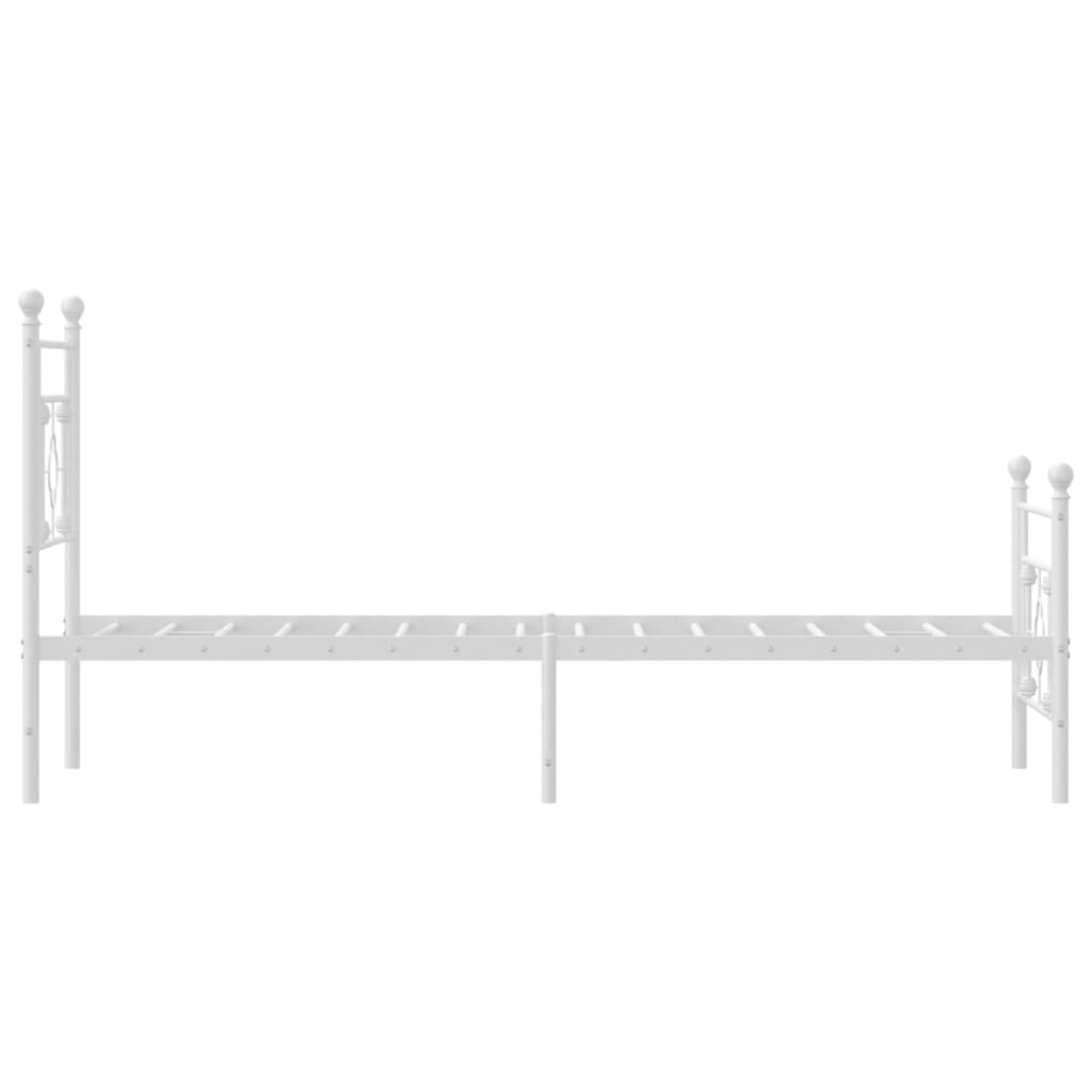 Metalni okvir kreveta uzglavlje i podnožje bijeli 80x200 cm