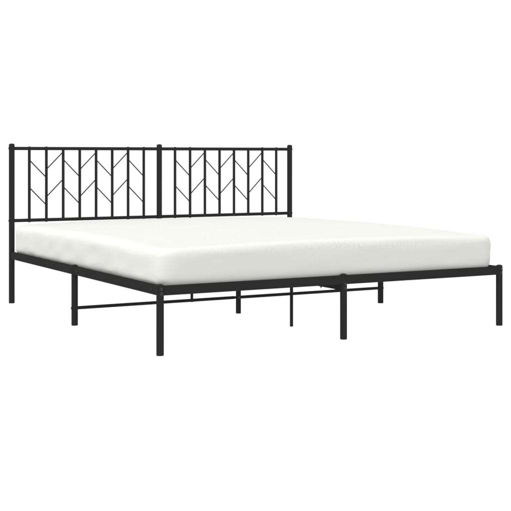 Metalni okvir za krevet s uzglavljem crni 183x213 cm