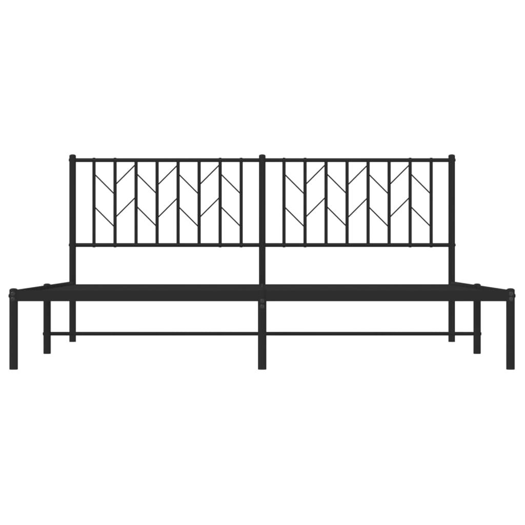 Metalni okvir za krevet s uzglavljem crni 183x213 cm