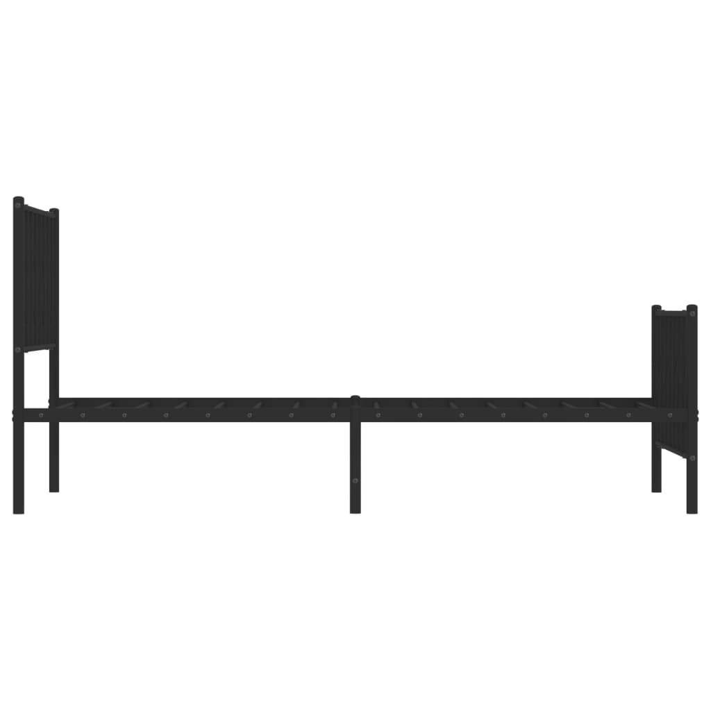 Metalni okvir kreveta uzglavlje i podnožje crni 100x190 cm