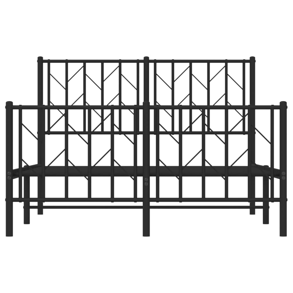 Metalni okvir kreveta uzglavlje i podnožje crni 120x200 cm