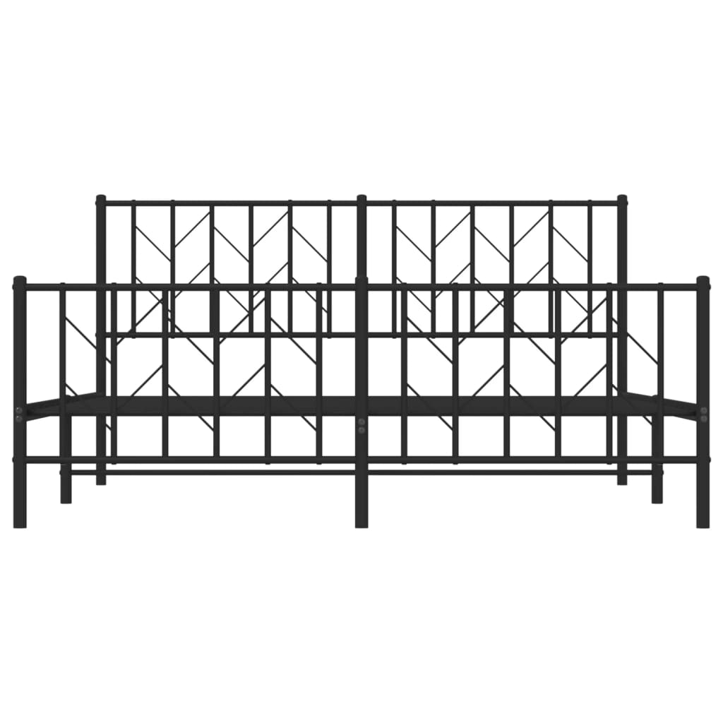 Metalni okvir kreveta uzglavlje i podnožje crni 160x200 cm