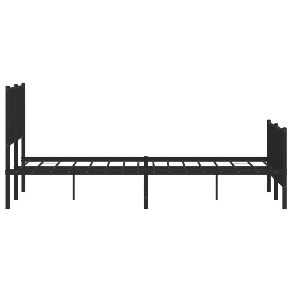 Metalni okvir kreveta uzglavlje i podnožje crni 160x200 cm