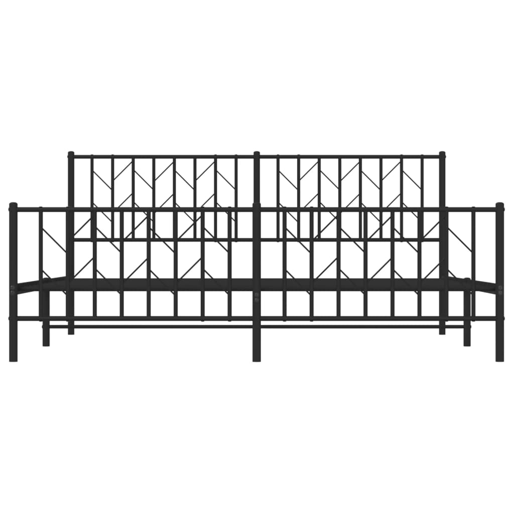 Metalni okvir kreveta uzglavlje i podnožje crni 183x213 cm