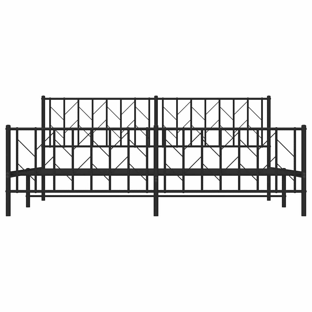 Metalni okvir kreveta uzglavlje i podnožje crni 193x203 cm