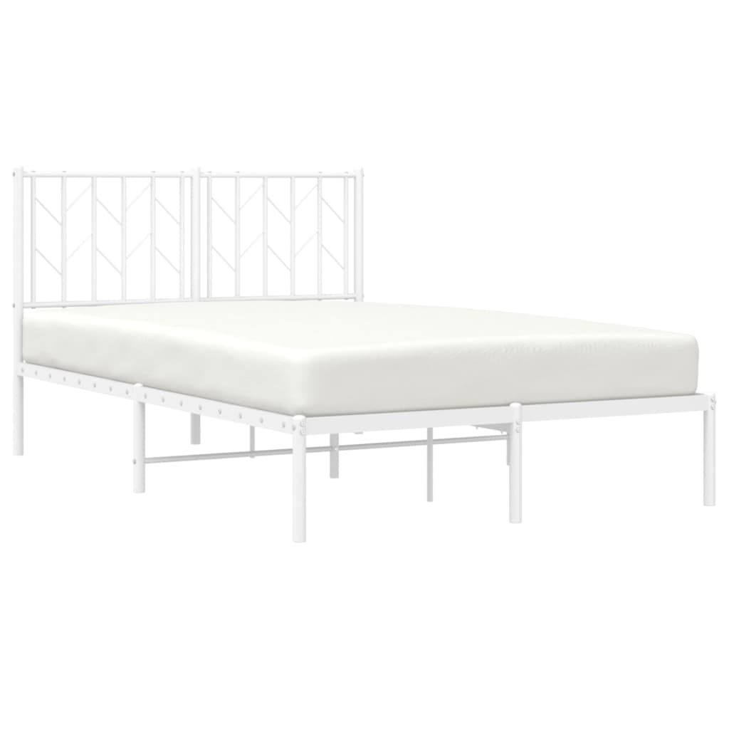 Metalni okvir za krevet s uzglavljem bijeli 120 x 190 cm