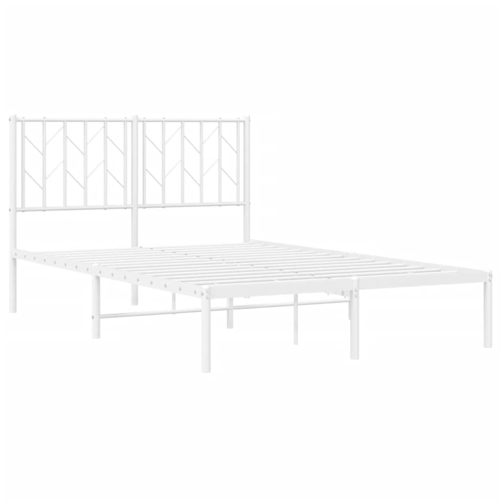 Metalni okvir za krevet s uzglavljem bijeli 120x200 cm
