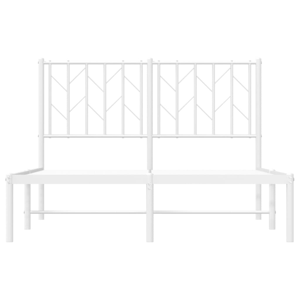 Metalni okvir za krevet s uzglavljem bijeli 120x200 cm